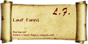 Lauf Fanni névjegykártya