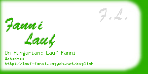 fanni lauf business card